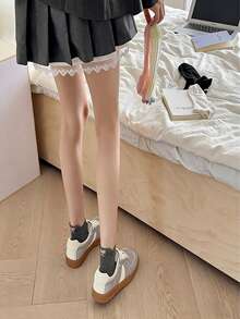 1双可爱蝴蝶结短袜，女士轻薄透气网眼镂空短袜，芭蕾舞鞋款式，夏季 - 彩色 - 查看 9