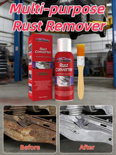 rayhong Imprimación convertidora de óxido, diseñada especialmente para el chasis automotriz, piezas metálicas oxidadas, sin necesidad de un tedioso eliminación de óxido y rectificado, puede convertir directamente el óxido superficial en una capa protectora compacta y estable, adecuada para la eliminación de óxido y la prevención de la oxidación en metales