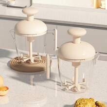 Manual Press Cup-Style Multi-Functional High Capacity Egg Beater Mixer, New Model Foaming Cream Cake Baking - Baby Pink - View 5
