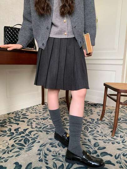 Váy ngắn có khóa kéo thời trang và thoải mái mùa xuân/thu 2025