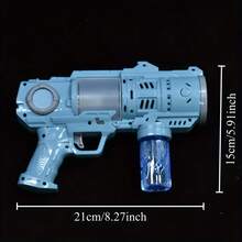 A Children's Bubble Gun With Music Effects, Suitable For Outdoor Toys, Gifts, Weddings, Easter Parties (Excluding Batteries And Refilling Fluids) - Blue - View 5