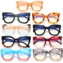 1PC Women's Cat Eye Large Frame Everyday Versatile Non-Prescription Glasses - Clear - View 5