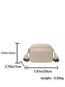 Bolso de hombro/cruzado de gran capacidad con estilo minimalista y de moda para el trabajo, adecuado para el trabajo y la escuela, con múltiples bolsillos - Beis - Ver 7