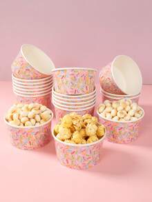 10个彩色糖果造型纸碗，粉色系一次性纸质零食碗，适合婴儿派对、糖果主题生日装饰、婴儿派对装饰、性别揭晓派对用品、粉色糖果主题一周岁生日派对用品、婴儿派对用品、粉色蝴蝶结装饰、粉色女宝宝生日派对装饰 - 糖果 - 查看 9