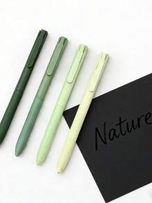 4 PCS Matcha Series Gel Pen Set Features Gradient Green Barrels Paired With Transparent Vertical Packaging, Offering A Fresh First Day Of School - Multicolor - View 6