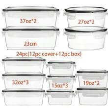 Fruit Airtight Food Storage Containers Set (12 Containers + 12 Lids), Leakproof, Reusable, Microwave & Dishwasher , With Labels & Pen. - View 3