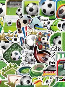 50pcs 2026 World Cup Football Stickers, Football Party Decorations, Football Graffiti Stickers, Bicycle Stickers, Sports Stickers, Suitable For Water Bottles, Guitars, Luggage, Phone Cases, Laptops, Skateboards, Gifts, Etc. Scrapbook Supplies Stationery Funny Stickers - B - View 1