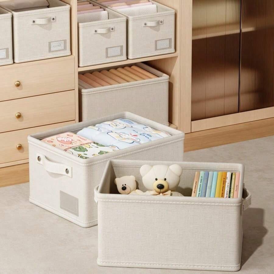 1 hộp đựng đồ bằng vải không dệt chất lượng cao, dung tích lớn, có thể gấp gọn, có tay cầm, hộp đựng đồ xếp chồng được dùng để đựng quần áo, đồ lót, áo phông, chăn, đồ trang trí, đồ trang trí ngày lễ, đồ trang trí phòng ngủ, váy, quần, giày dép, quần jean, ủng, chân váy, v.v.