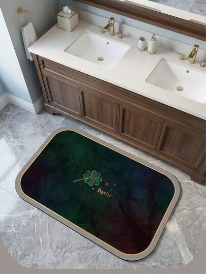 1 件复古镀金四叶草浴室地垫，可水洗装饰地垫，多种尺寸和形状可选，浴室地毯，浴垫，门垫，小地毯，地垫，家居装饰，区域地毯，户外地垫，卧室地毯，可水洗地毯