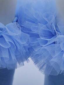 1 par de calcetines de encaje con volantes para niñas, calcetines de princesa bebé esponjosos con volantes - Multicolor - Ver 2