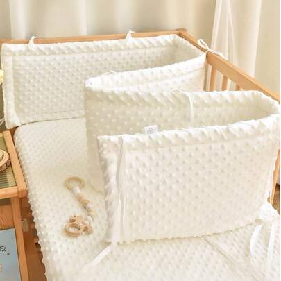 1 tấm chắn nôi em bé tích hợp, đệm bảo vệ giường trẻ sơ sinh, tấm chống va đập thêu hình hoạt hình cho trẻ sơ sinh, hàng rào chống va chạm cho trẻ em
