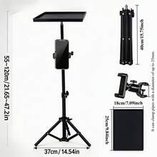 Height Adjustable Projector Tripod Stand With Phone Holder Anti-Slip Tray Foldable Stable Projector Mount For Home Theater Outdoor Movie - View 9