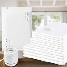 12pcs Bolsas de Vacío con 1 Bomba Eléctrica Bolsas de Almacenamiento al Vacío Reutilizables Ahorra Espacio Gran Capacidad para Almacenar Ropa Almohada Edredón - Blanco - Ver 1