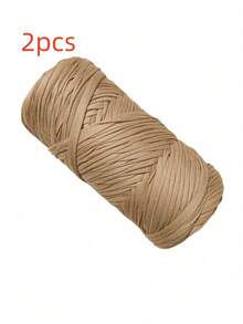 [Paquete de hilo 100% poliéster] 2 paquetes de hilo 100% poliéster - 200g por paquete, colores mixtos, adecuado para manualidades DIY, tejido, cestería y tejido de alfombras - 200 gramos - Ver 58