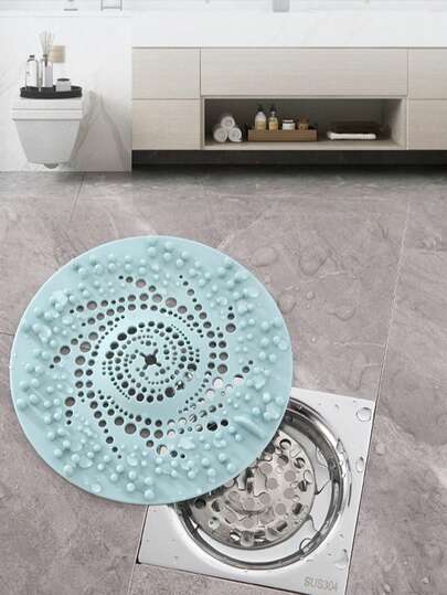 1pc Hair Catcher Shower Drain Cover Protector, Silicone Bath Tub Hair Trap, Drain Mat, Shower And Bathtub Drain Cover, Easy To Install And Clean, Suitable For Bathroom, Bathtub, Shower And Sink, Home Bathroom Decor, Autumn Decor, Back To School Decor