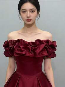 A White Bridal Wedding Dress Satin Strapless Wedding Dress Accessory Off-The-Shoulder Shawl Shrug Adjustable Back - Multicolor - View 17