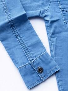 Boys' Long-Sleeved Denim Shirt - 淺色水洗藍 - 查看 3