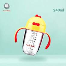 1pc Cute Chick Shaped Toddler Training Cup, With Handle Anti-Leak Straw, Tritan Material , 160ml/240ml Suitable For Daily Use - Multicolor - View 10
