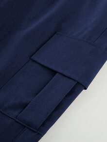 1pc Young BoyFashionable Outdoor Sports Casual Cargo Pants, Suitable For Spring And Autumn - Navy Blue - View 5