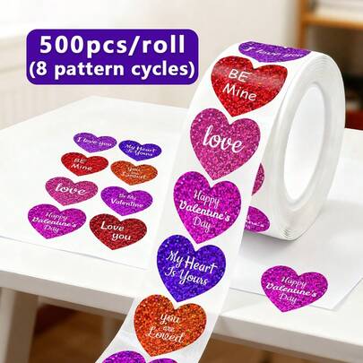 500pcs/Roll Thank You Stickers, Suitable For Wedding, Party, Birthday Gift Packaging, Baking Sealing Stickers, Dessert Packaging Labels, Free Gift Stickers, Gift Packaging Sealing Decorative Stickers, Round Decorative Stickers, Graduation Decorations, Bridesmaid Gifts, Wedding Stickers