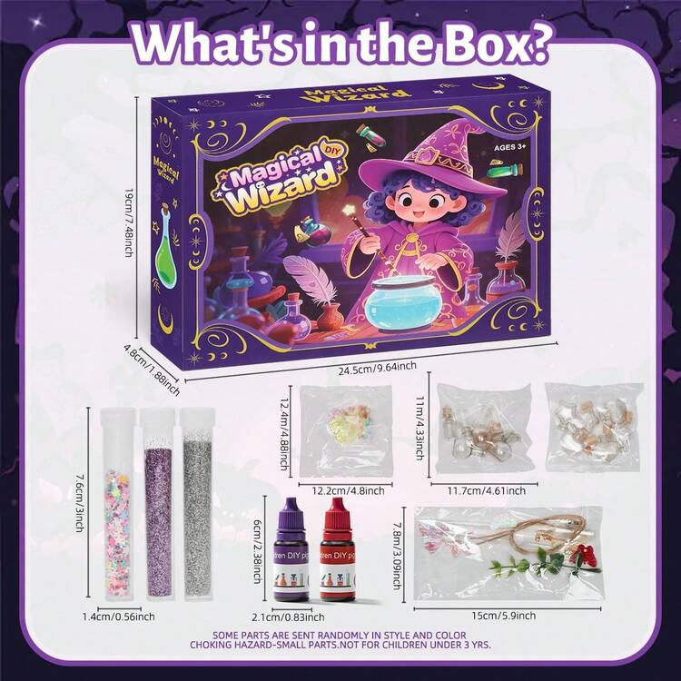 儿童魔法药水混合套装 - 魔法小屋，儿童DIY创意艺术工艺套装，女巫工艺，手工制作，适合6岁以上女孩，复活节、圣诞节、万圣节工艺品，女孩游戏玩具，生日礼物，节日装饰，礼品袋填充物 - 彩色 - 查看 11