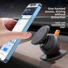 360° Magnetic Car Phone Holder, Car Air Vent Phone Mount, Shock-Proof Navigation Bracket, Universal, Sturdy Fixation, Driving Navigation Assistant - A - View 10