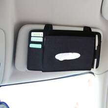 1 pieza Caja de pañuelos de fieltro para coche, Soporte para pañuelos colgante para parasol, Caja de pañuelos para coche - A - Ver 2