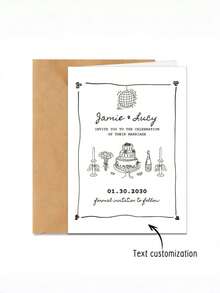 Custom Disco Ball Wedding Invitation, 7X5 Inches With Envelope, Customizable Text, Perfect For Birthdays, Engagements, Weddings, Or Anniversaries - Multicolor - View 1