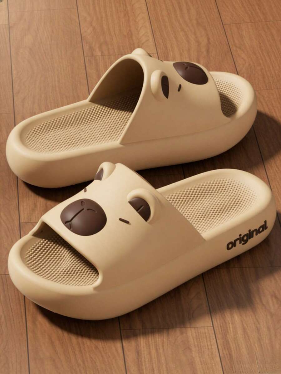 Children's Cartoon Slippers, Non-Slip Indoor Home Slippers For Summer - Khaki - View 1