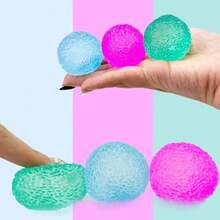 Texture Ball Malt Sugar Squeeze Toy, Stress Relief Soft Ball For Adults And Kids, Prank Party Gift, Fun Joke Squeeze Toy - 單件裝,大 6 公分 - 藍色 - 查看 8