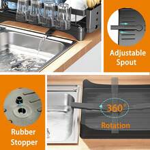 2 Tier Dish Drainer Rack With Drip Tray, Dish Drying Rack With Utensils Holder, Durable Stainless Steel Dish Rack For Kitchen Counter, Black - 2 Tier Large - View 5