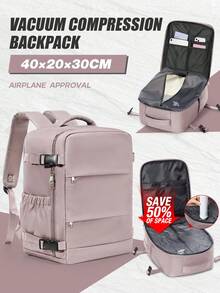 40*30*20cm Vacuum Compression Travel Backpack With Air Pump, Suitable As Carry-On Luggage And Daily Backpack, Unisex Design With Comfortable Back, Dry-Wet Separation Pocket, Airline Approved - Multicolor - View 14