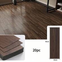 Bộ 20/40 miếng gạch lát sàn tự dính vân gỗ, kích thước 15cm x 40cm, làm từ chất liệu IXPE dày dặn, thích hợp cho trang trí nhà theo phong cách retro. Dễ bóc và dán, bền, dễ vệ sinh và lắp đặt. - 15*45cm - Xem 14