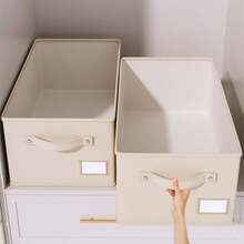 1 hộp đựng đồ bằng vải không dệt chất lượng cao, dung tích lớn, có thể gấp gọn, có tay cầm, hộp đựng đồ xếp chồng được dùng để đựng quần áo, đồ lót, áo phông, chăn, đồ trang trí, đồ trang trí ngày lễ, đồ trang trí phòng ngủ, váy, quần, giày dép, quần jean, ủng, chân váy, v.v. - Nhiều màu - Xem 6