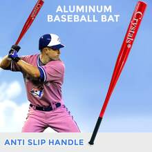 Crystals 32 Inch Heavy Duty Metal Baseball Bat Aluminum Alloy Non-Slip Grip Training Bat - Red - View 5