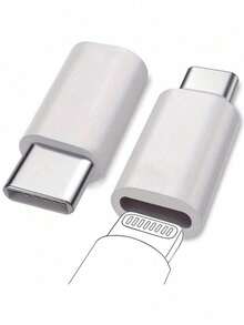 2个装 Lightning 母口转 USB-C 公口适配器，用于充电和数据传输，苹果适配器，手机 Lightning 转 Type-C 转换器，Lightning 母口转 USB-C 公口充电适配器，兼容 iPad，Type-C 转 8 针充电和数据同步接口，兼容苹果 Lightning 转 USB-C 适配器，兼容 16/15 Pro/Pro Max/Plus Lightning 转 USB-C 充电适配器，支持数据传输和充电（2 个装） - 彩色 - 查看 1