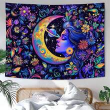 Moth Tapestry Boho Mushroom Hippie Skull Wall Tapestry For Bedroom Aesthetic Vintage Floral Plant Moon Phase Small Tapestries Wall Hanging For Dorm Living Room Decor - 2 - 查看 6