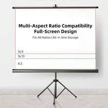 XBJ 72"/100" Projector Screen With Stand & Wall Mountable – 4K HD 16:9 PVC, 1.5 Gain, Wrinkle-Free Double Sided, Indoor/Outdoor For Backyard, Home Theater, Camping. Includes Tripod, Carry Bag & Ground Nails. Complete Kit For Proyector - View 3