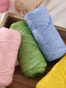 [Paquete de hilo 100% poliéster] 2 paquetes de hilo 100% poliéster - 200g por paquete, colores mixtos, adecuado para manualidades DIY, tejido, cestería y tejido de alfombras - 200 gramos - Ver 7