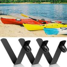 Moxweyeni 8 Pieces Push Button Spring Clips Tent Pole Clips Stainless Steel Kayak Paddle Spring Snap Clips Locking Tube Pin For Camping Kayak Paddle Tent Pole - ColorA - View 6