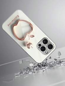 1件 DIY 定製姓名，奢華玫瑰金 3D 蘋果輪廓印花電鍍銀框高清晰玻璃手機殼，適用於 Apple Duo/18ProMax/17ProMax/17Air/16ProMax/16e/15Plus/14Pro/13 ProMax/12/11/XsMax/8/7/6Plus & S26Ultra/25Plus/24/23/22 & A36/A35/A33/A31/A26/A15/A13/Note20/10Pro & 17ProMax/15/14/13 & Note14Pro/13Pro/11TPro 及其他系列機型 - 彩色 - 查看 3