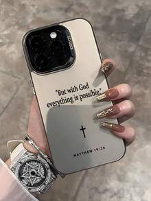 1 Piece Of Phone Case With Bible Scripture Pattern Design, Anti Drop Protective Cover, Suitable For IPhone 17/17 Pro/17 Pro Max/16 Pro Max/15/14 Plus/13/12/11 Compatible With Samsung Fashion All Inclusive Soft Case - Multicolor - View 1