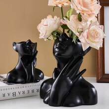 1pc Creative Female Vase Figurine Decor Vase Floral Arrangement Home Decor For Living Room, Bedroom, Office, Bathroom, Dining Table, Wedding Party, Birthday Gift, Modern Unique Vase Flower Decoration, Bohemian Home Decor - Multicolor - View 5