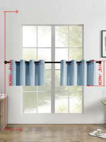 1片装薄纱窗帘，带孔眼，透光窗帘，半透明窗帘，家用/办公用窗帘，纯色现代简约涤纶薄纱窗帘，透光，适用于卧室/客厅/阳台，防紫外线 - 藍色 - 查看 31