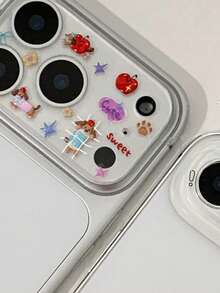 Cute Dog Element Glassy Film DIY Sticker Lens Protector Cute Animal Sausage Dog Apple Bow DIY Sticker Compatible With IPhone 17 Pro Max 17 Pro 17Air 17 16 15 14 13 Pro Max Clear Transparent Camera Protection Glassy Film Spring Gift Party - Apple Dachshund Party - View 5