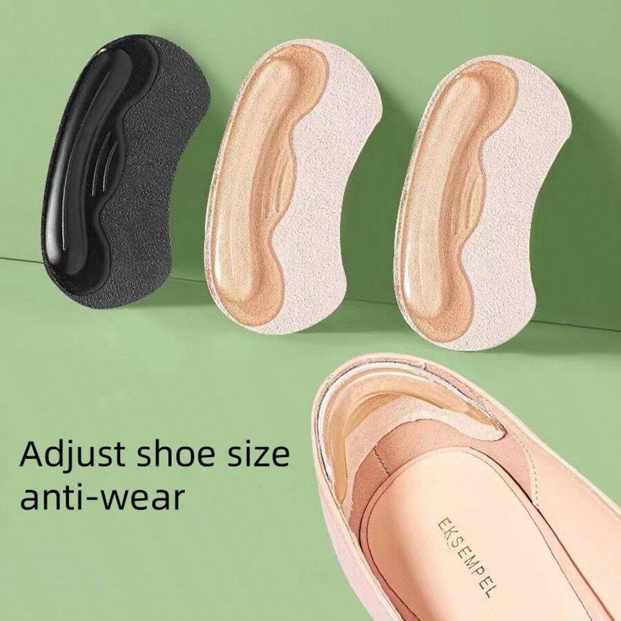 4D Taloneras de gel de silicona, antifricción, insertos antideslizantes para zapatos, cojines para talones para tacones altos, mujeres - Beis - Ver 1