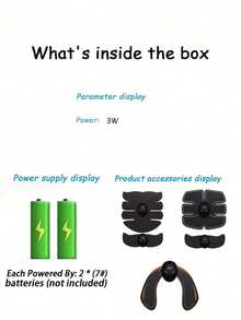 AXH EMS Wireless Muscle Stimulation Training Device, Smart Fitness Abdominal Trainer, Electric Massage - Black - View 8