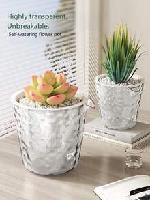 Self-Watering Transparent Planter, Slouchy Hydroponic Pot For Philodendron, Indoor/Balcony, Plastic Resin Flower Pot Without Watering - Một kích cỡ phù hợp cho tất cả - Xem 2