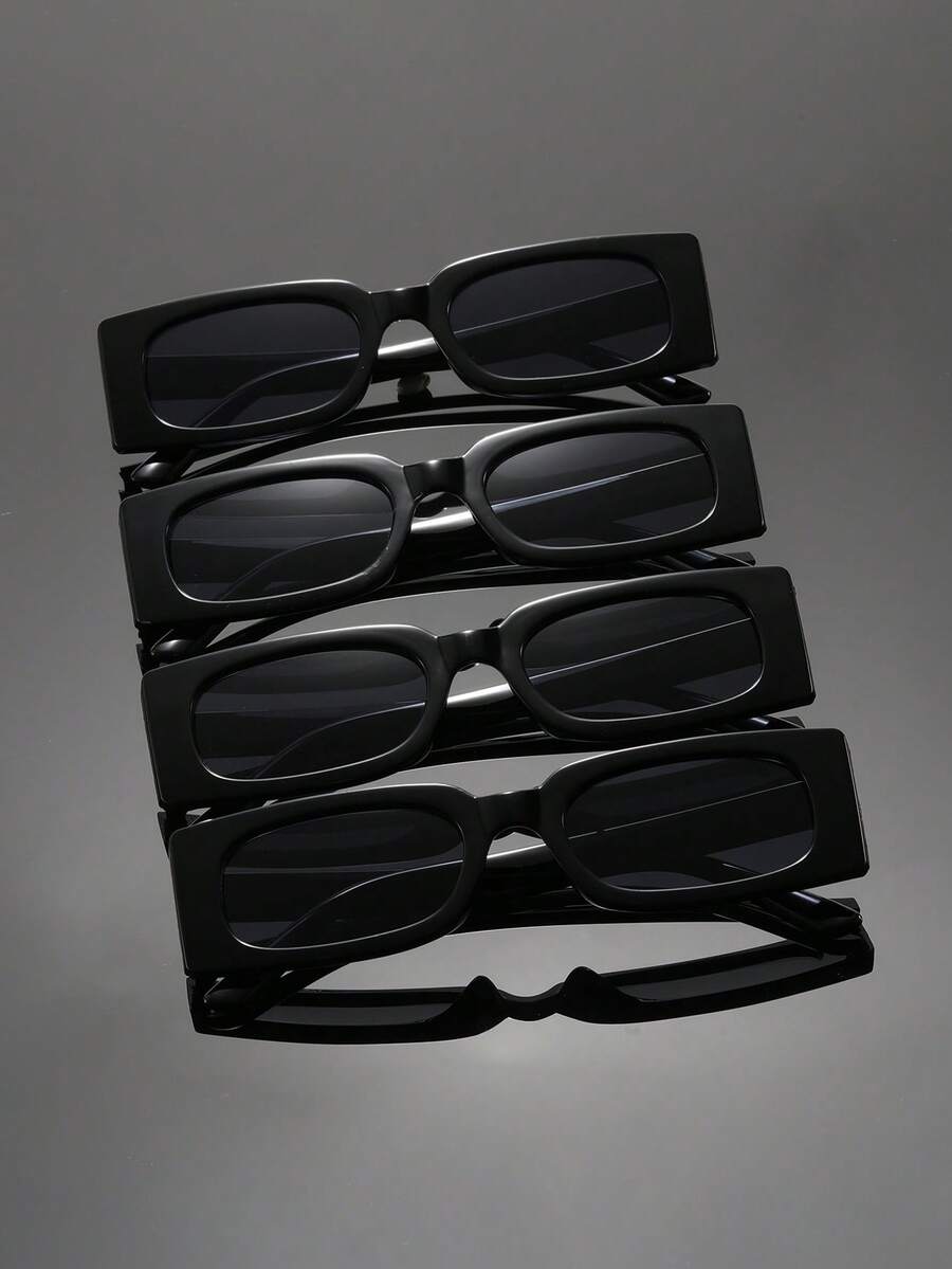 4pcs/1pc Men's Square Minimalist Fashion Glasses - Multicolor - View 1