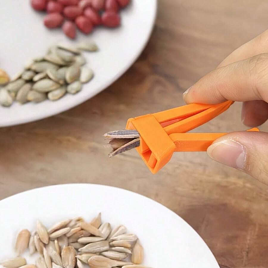 3D打印迷你塑料葵花籽剥壳器，适用于派对、烘焙、零食和葵花籽剥壳，方便易用，可拆卸，创意厨房工具 - 彩色 - 查看 1